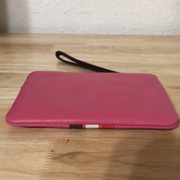 Coach Corner Zip Wristlet In Colorblock w/ Stripe - Picture 5 of 16